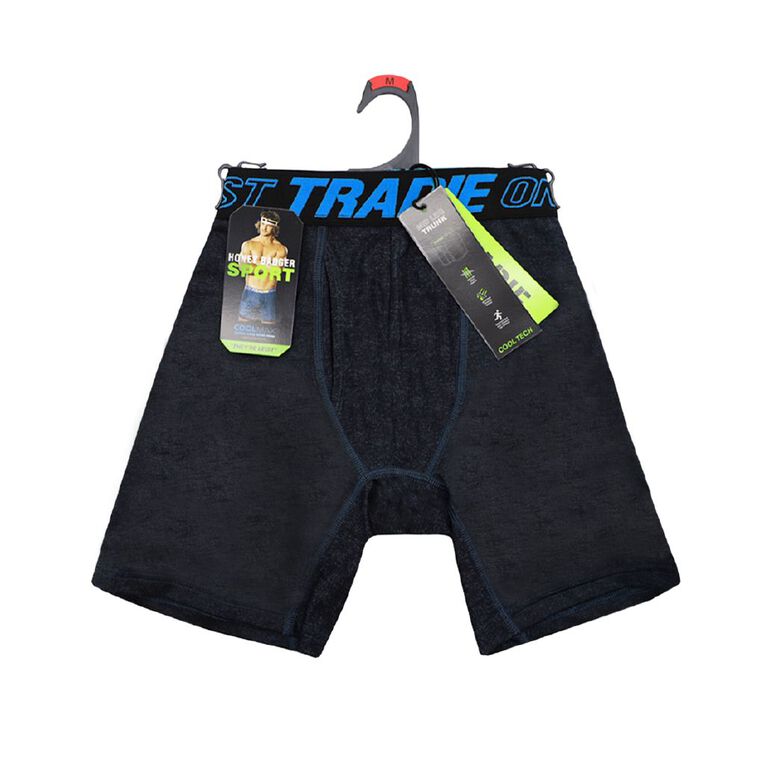 Tradie Men's Mid Length Cool Tech Trunks, Black Marle, hi-res