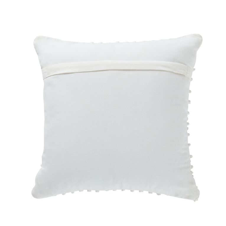 Living & Co Cushion Cotton Bobble White 45cm x 45cm, , hi-res