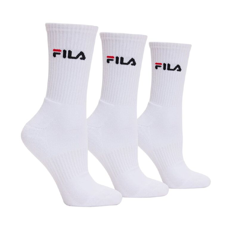 Fila Women's Crew Socks 3 Pack, White, hi-res