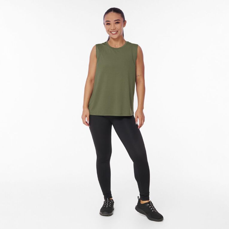 Active Intent Women's Panel Tank, Green Dark, hi-res