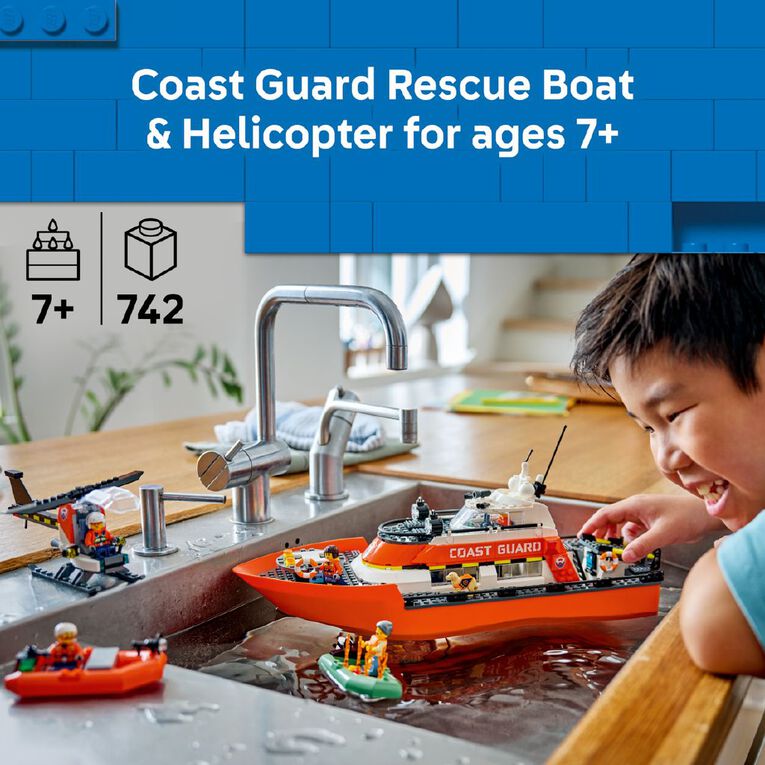 LEGO CITY Coast Guard Rescue Boat & Helicopter 60504, , hi-res