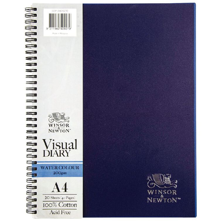 Winsor & Newton Watercolour Visual Diary Spiral 200gsm 20 Sheets A4, , hi-res