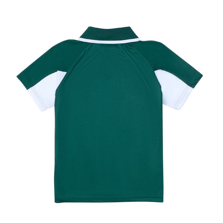 Schooltex Kirkwood Intermediate PE Polo with Embroidery, Forest/White, hi-res