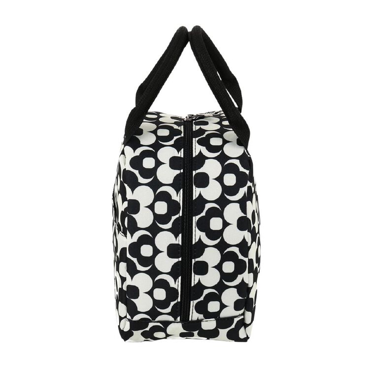 Living & Co Lunch Bag with Lunch Box 3 Piece Set Floral Black, , hi-res
