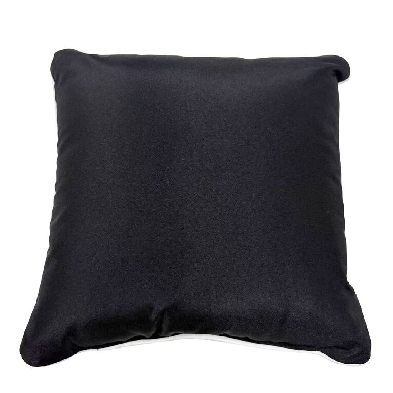 Living & Co Outdoor Cushion Stripe Black/White 40cm x 40cm, , hi-res