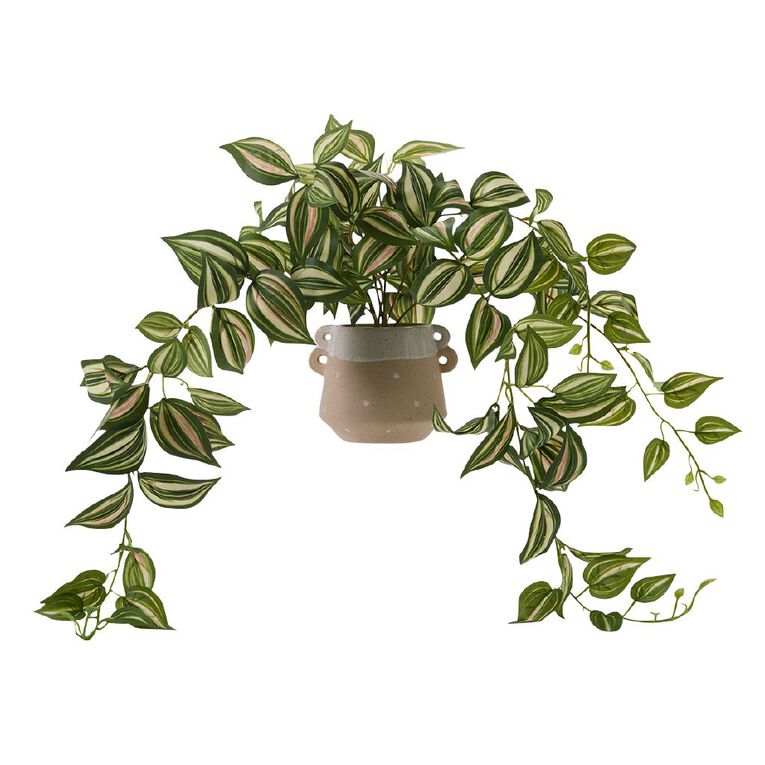 Living & Co Artificial Hanging Plant in Ceramic Pot 80cm, , hi-res