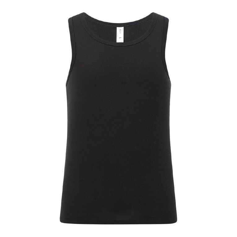 H&H Men's Singlet 2 Pack, Black, hi-res