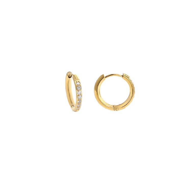 Waterproof Premium CZ Hoop Earrings 17mm, , hi-res