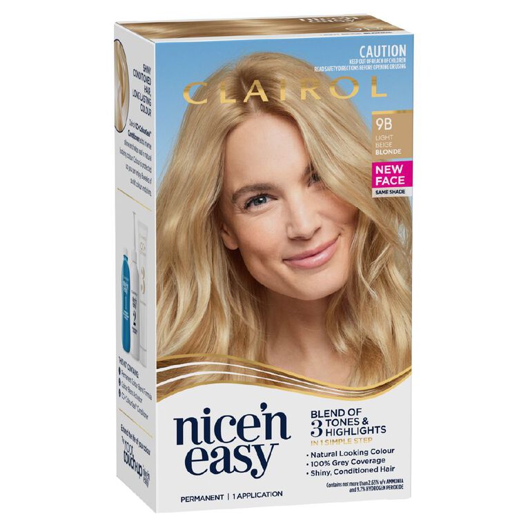 Clairol Nice N Easy Permanent Hair Colour Light Beige Blonde 9B, , hi-res