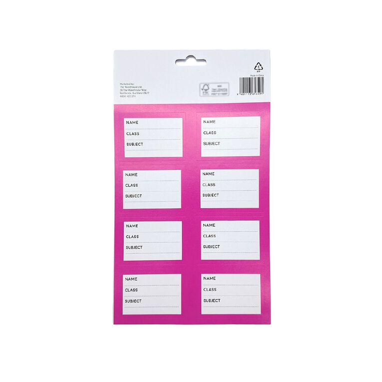 WS Book Labels Pink, , hi-res