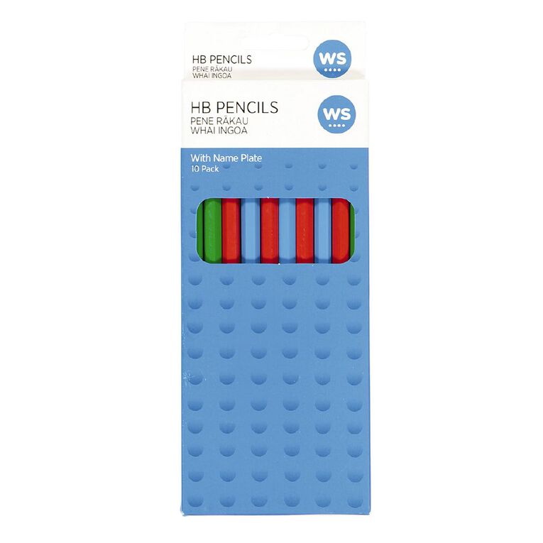WS Name Plate HB Pencil Assorted 10 Pack, , hi-res