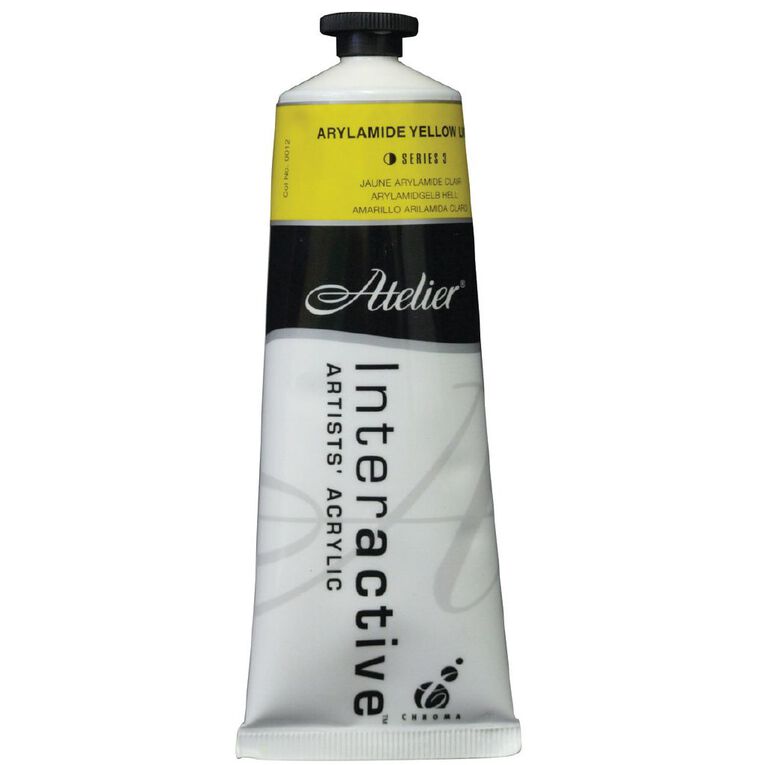 Atelier S3 Acrylic Paint Arylamide Yellow Light 80ml, , hi-res