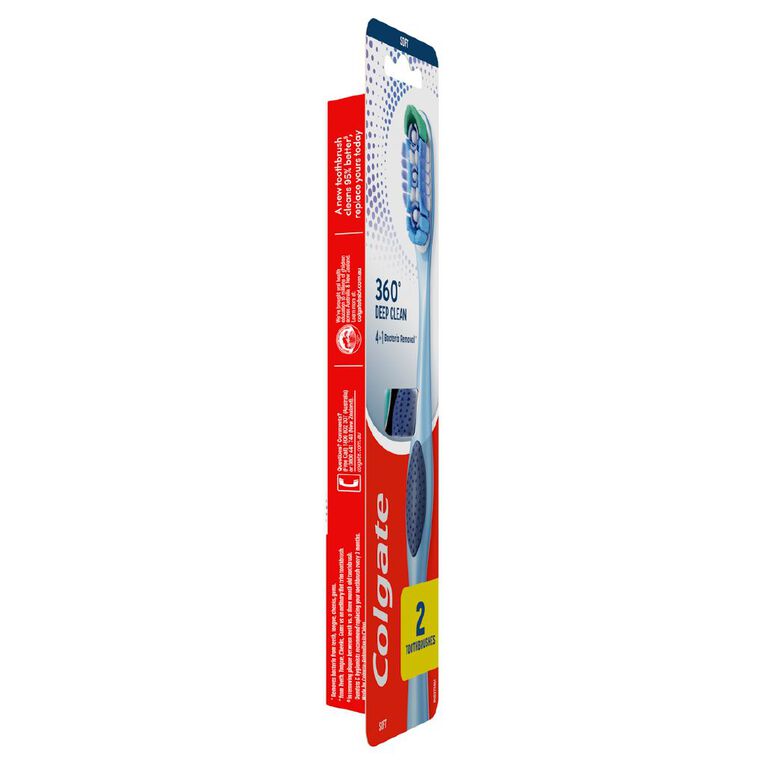 Colgate 360 Soft Toothbrush 2 Pack, , hi-res