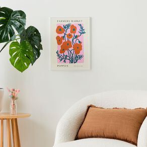 Living & Co Framed Print Poppy Market 30cm x 40cm