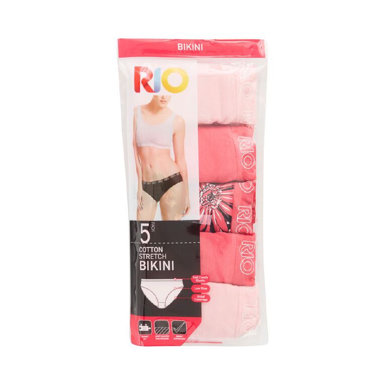 Rio Women's Bikini Briefs 5 Pack, Pink Light, hi-res