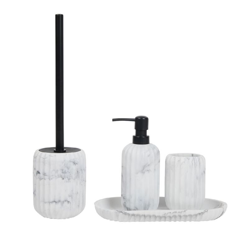 Living & Co Marble Soap Dispenser White, , hi-res