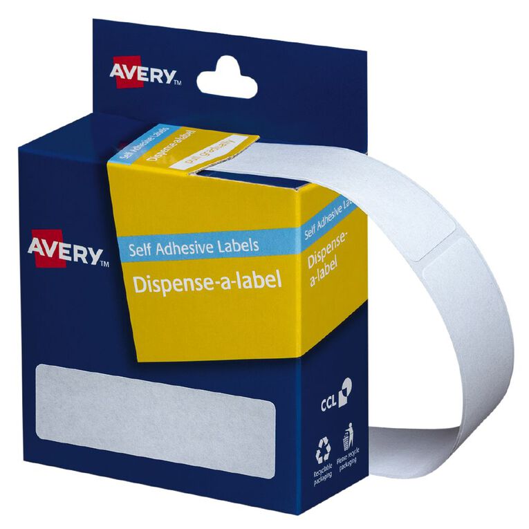Avery Dispenser Rectangle 280 Labels White 64mm x 19mm, , hi-res