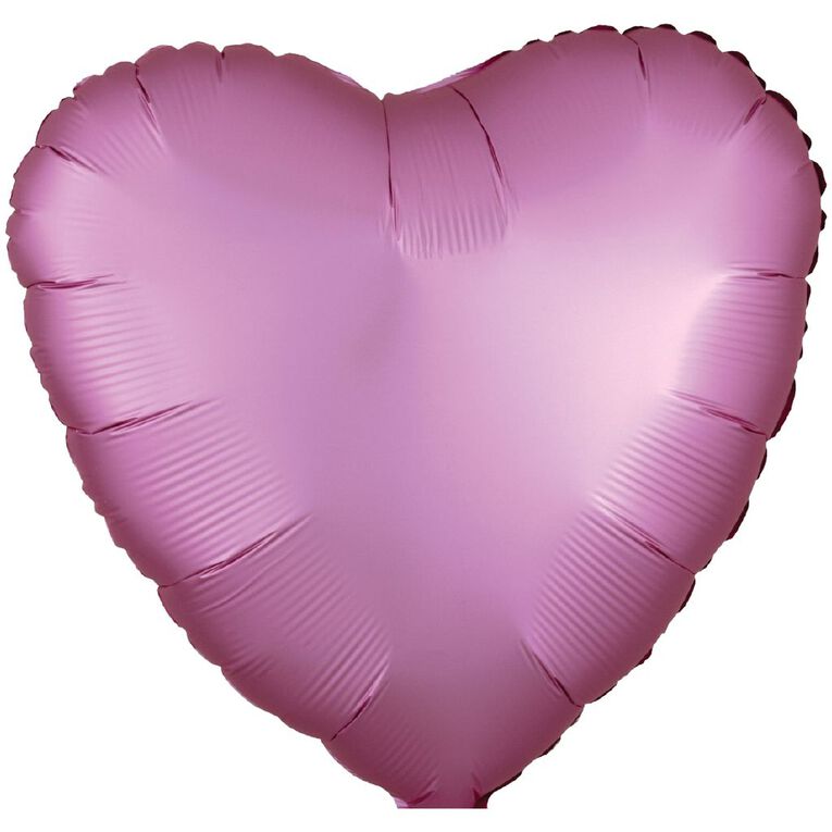Anagram Anagram 45cm Flamingo Pink Satin Heart Balloon, , hi-res