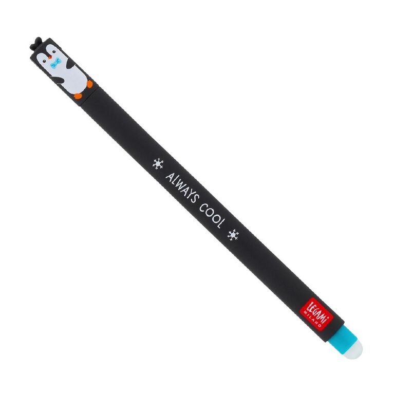 Legami Penguin Erasable Gel Pen Turquoise, , hi-res