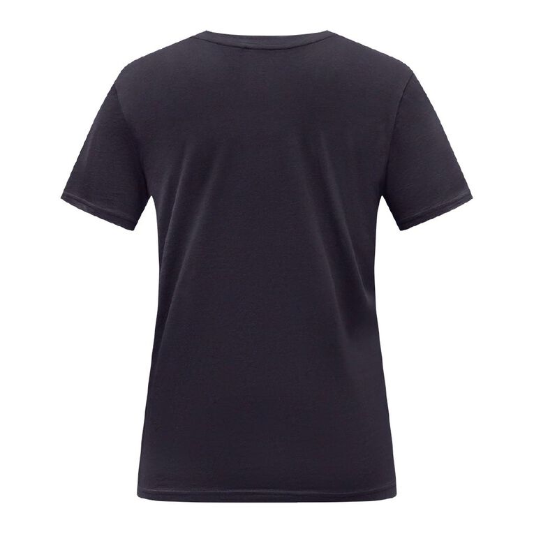 H&H Women's Short Sleeve Cotton V-Neck Tee, Grey Dark, hi-res