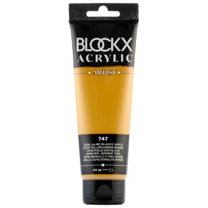 BLOCKX Acrylic Tube 120ml Yellow Ochre Shade Green Green