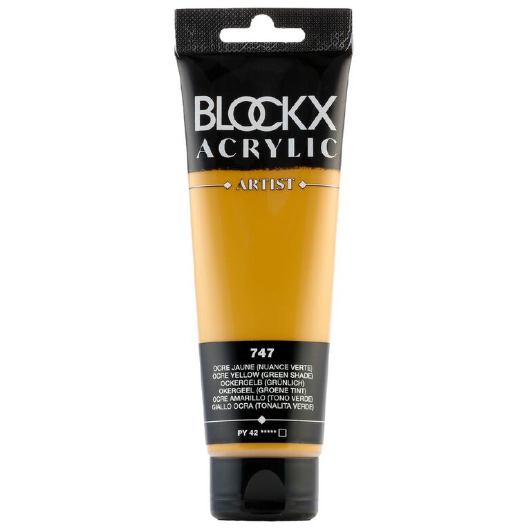 BLOCKX Acrylic Tube 120ml Yellow Ochre Shade Green Green, , hi-res