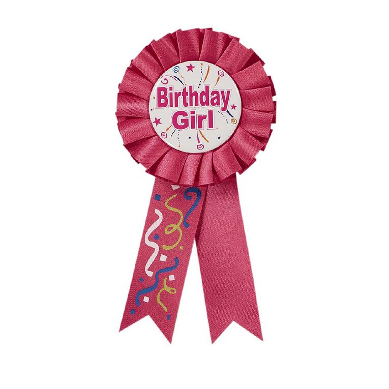 Party Inc Birthday Badge 15cm Pink Mid, , hi-res