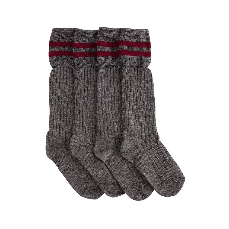 Schooltex Striped School Socks 2 Pack, Schooltex Sock A, hi-res
