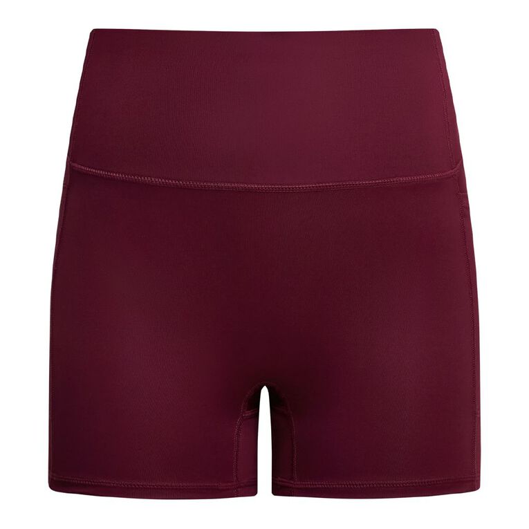 Active Intent Women's Supersoft Pocket Bike Shorts, Red Mid, hi-res