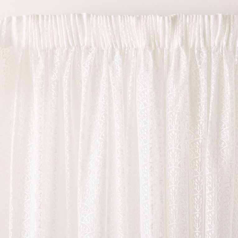 Living & Co Art Deco Voile White 90-180cm Wide/200cm Drop, , hi-res