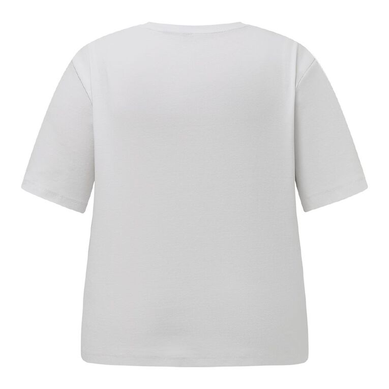 H&H Plus Women's Plus Boxy Boyfriend Tee, White, hi-res