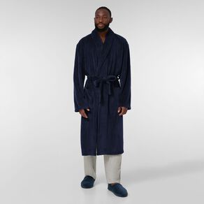 H&H Men's Coral Fleece Robe