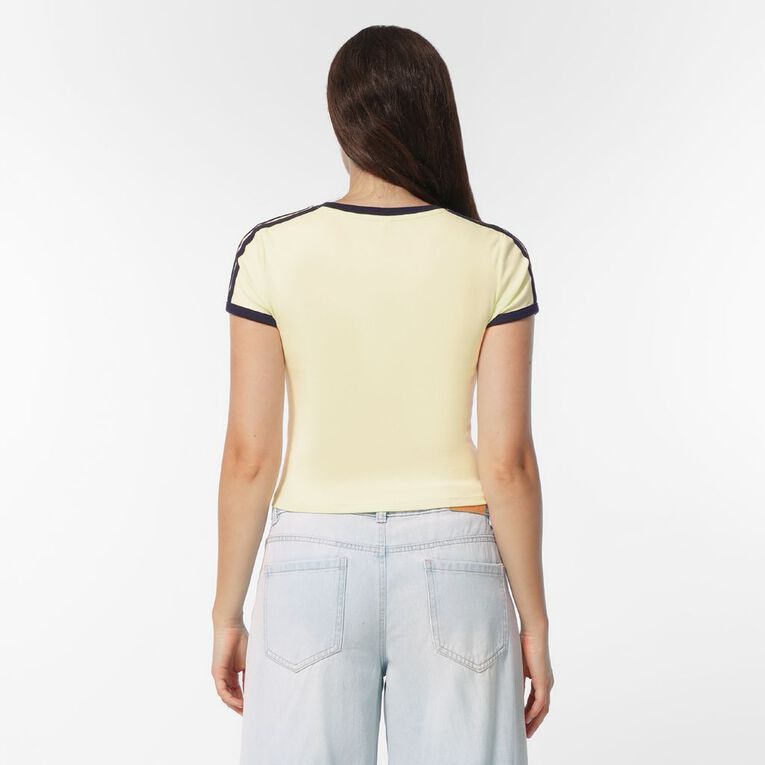 H&H Women's Short Sleeve Ringer Tee, Yellow Light, hi-res