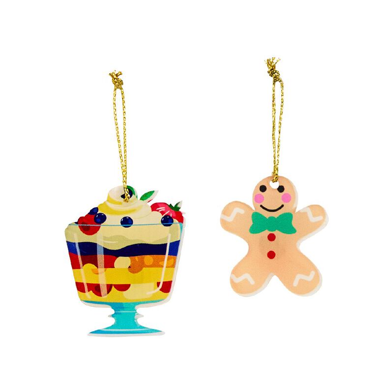 Wonderland Flat Gingerbread Man/Ice Cream Tree Decorations Assorted, , hi-res