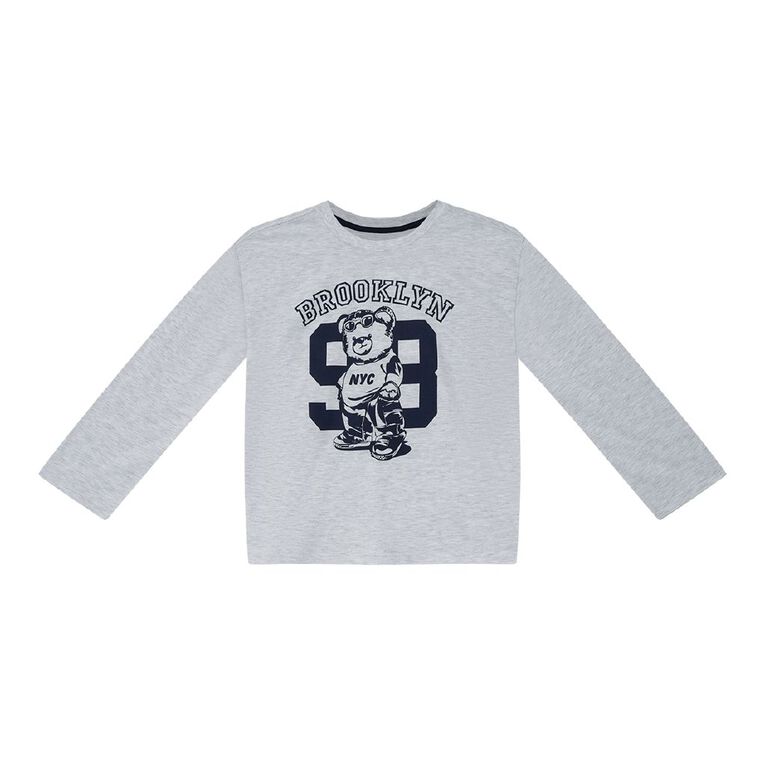 Young Original Long Sleeve Printed Tee, Grey Light, hi-res