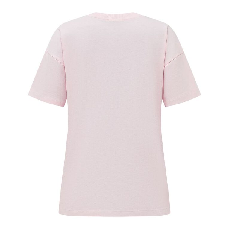 H&H Women's Short Sleeve Boyfriend Graphic Tee, Pink Light CHERRY BLO, hi-res