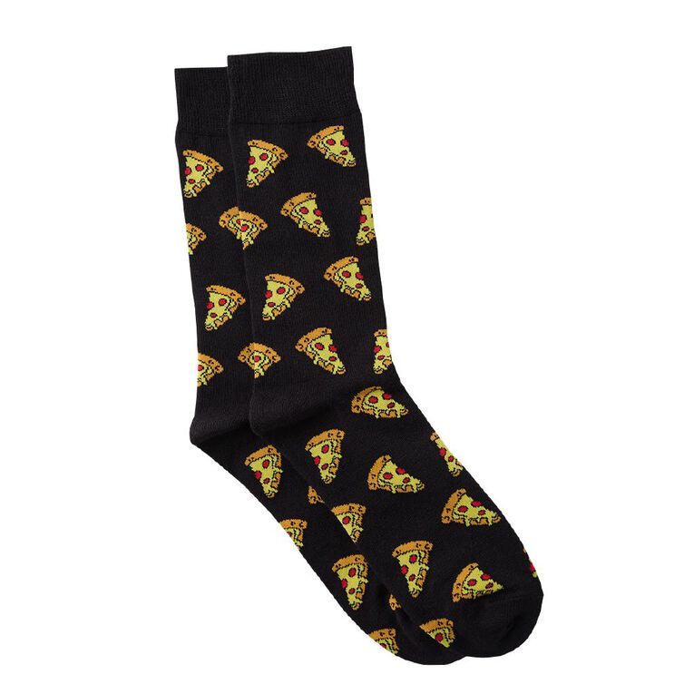 Sock Crew Novelty Crew Socks 1 Pack, Black, hi-res
