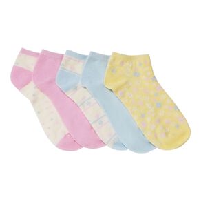 H&H Girls' Jacquard Liner Socks 5 Pack