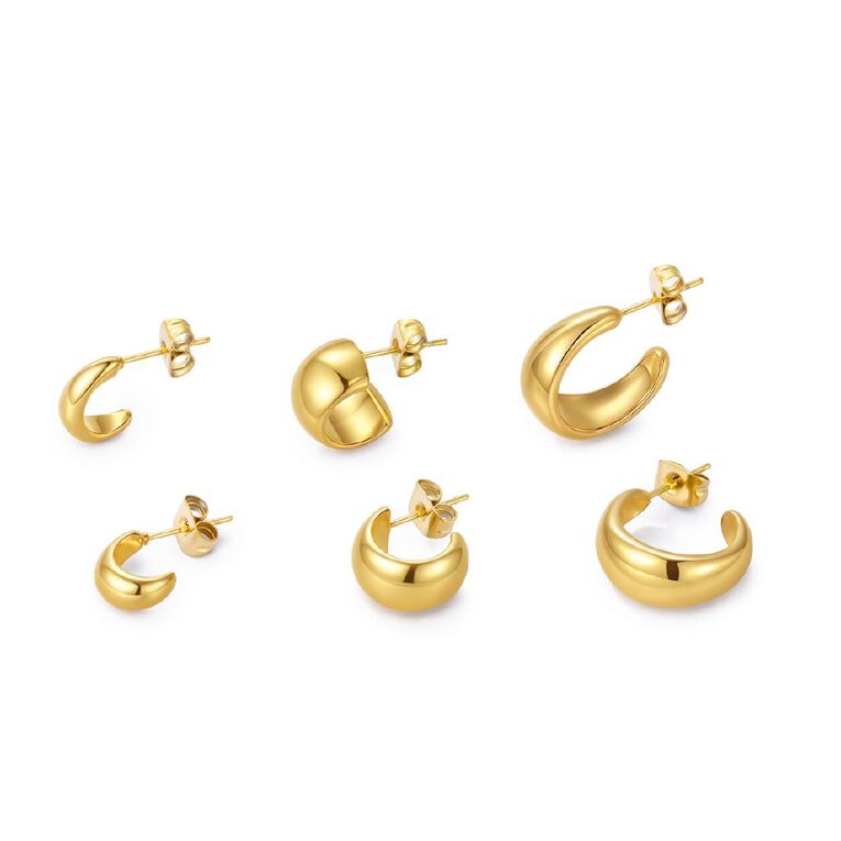 Hoop Earrings 3 Pairs, , hi-res