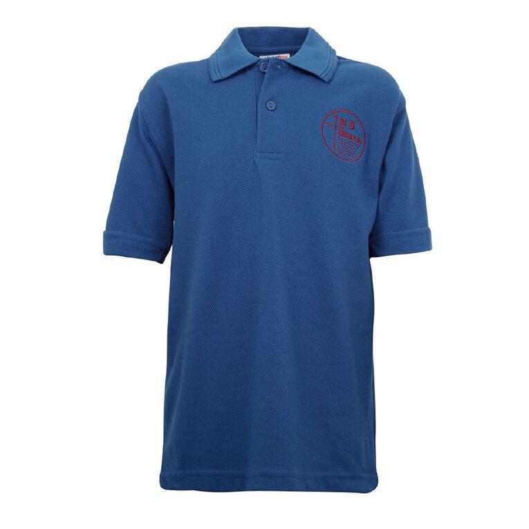 Schooltex New Bright Cath Short Sleeve Polo with Embroidery, Royal, hi-res