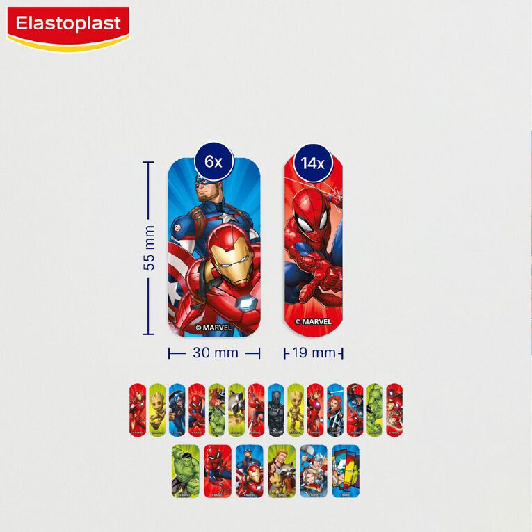 Elastoplast Marvel Plasters 20 Pack, , hi-res