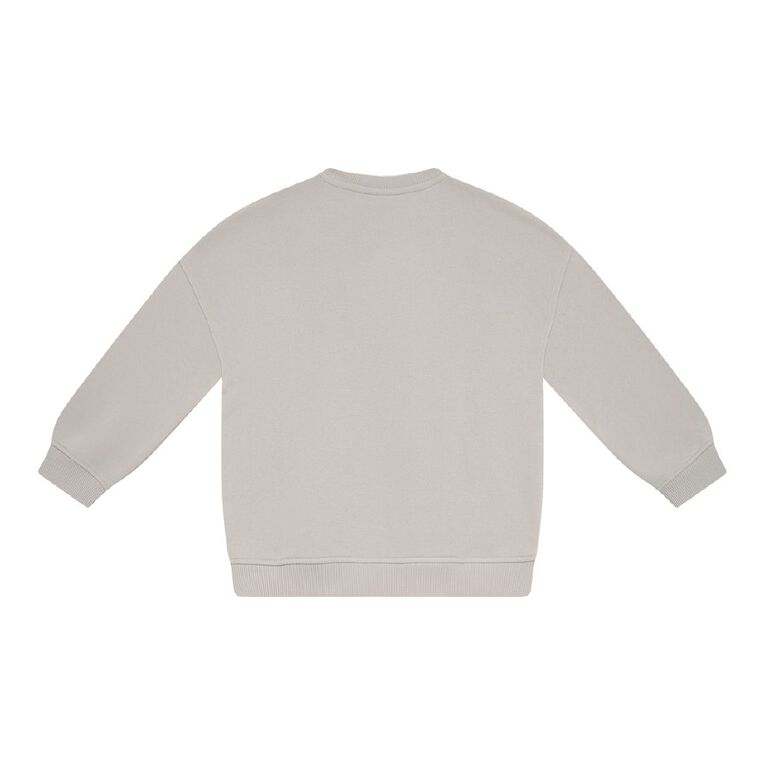 Young Original Print Crew Sweatshirt, Brown Light, hi-res