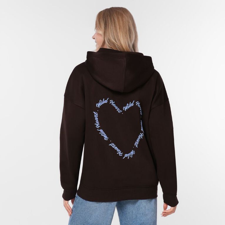 Garage Women's Fresh Fleece Hoodie, Brown Dark, hi-res