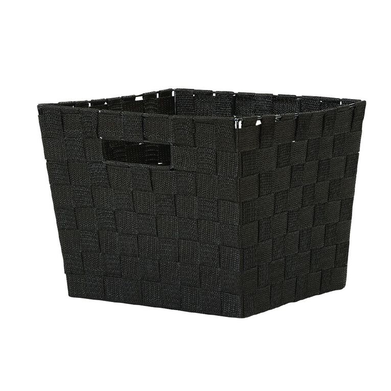 Living & Co Woven Basket Black Medium, , hi-res