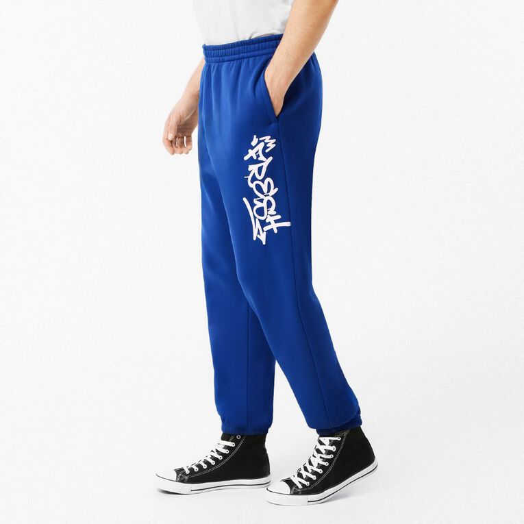 Garage Men's Elastic Cuff Trackpants, Blue Dark, hi-res