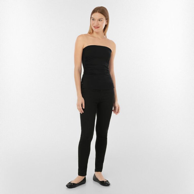 Garage Women's Contour Ruched Bandeau, Black, hi-res