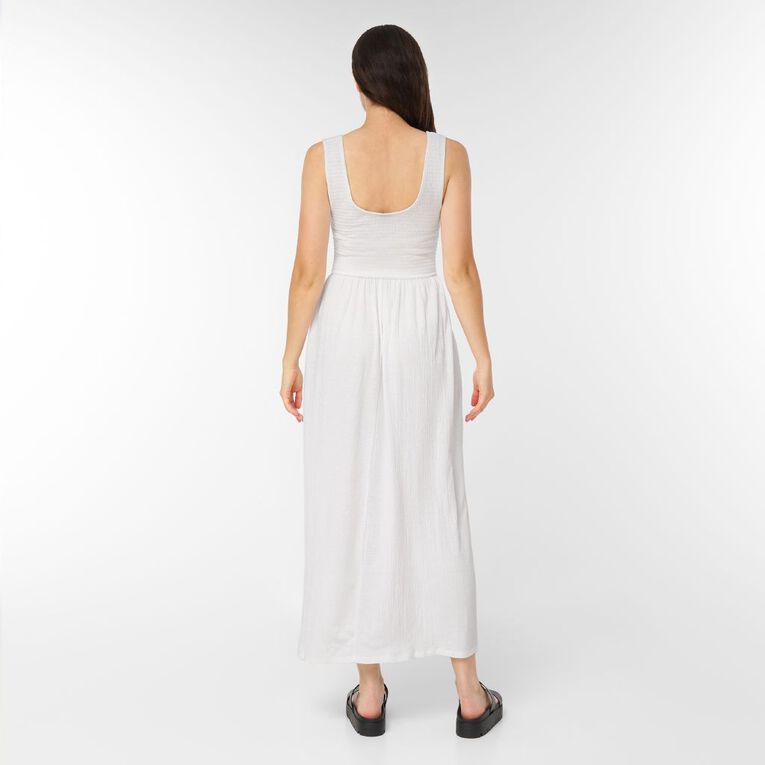 H&H Women's Shirred Bodice Midaxi, White, hi-res