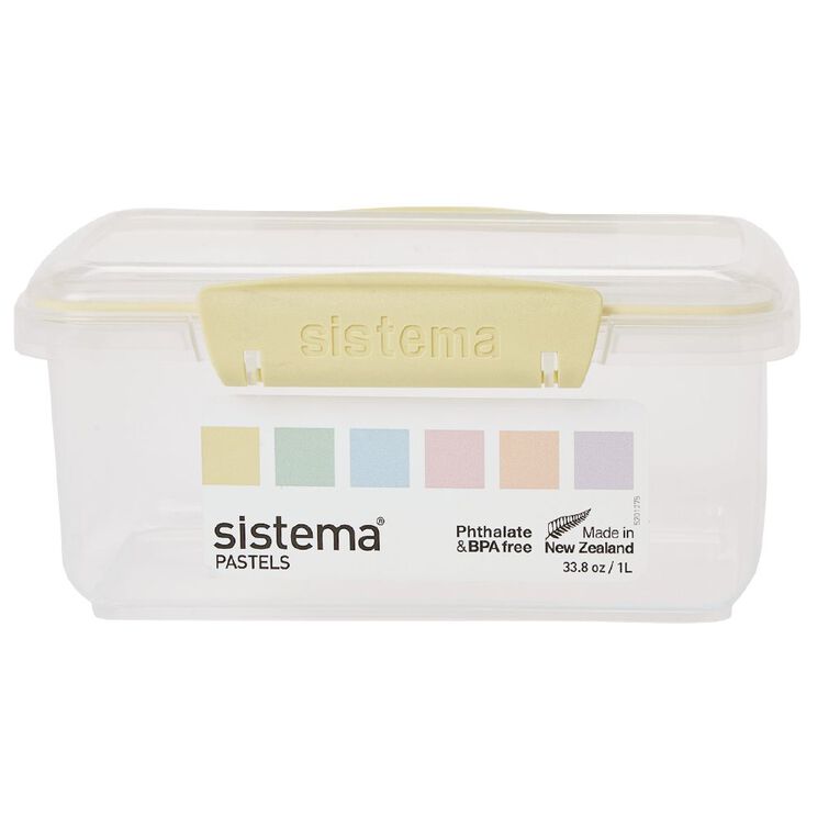 Sistema Klip It Pastels Rectangular Box assorted colours 1L, , hi-res