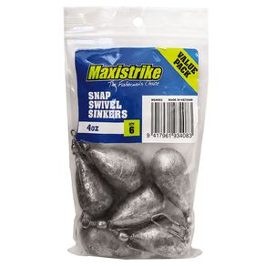 Maxistrike Sinker 4oz Snap Swivel 6 Piece