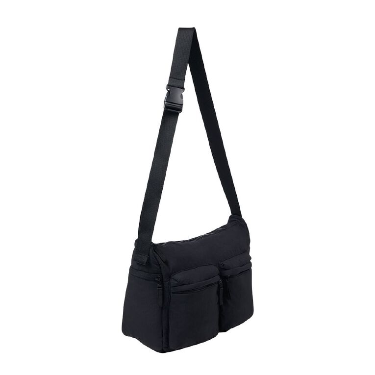 H&H Double Pocket Shoulder Bag Black, , hi-res